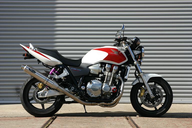 ノジマ製CB1300SF マフラー 社外  バイク 部品 SC54 ファサームSチタンV 03-07年 ボルドールにも 廃盤 カーボンサイレンサー:22173463