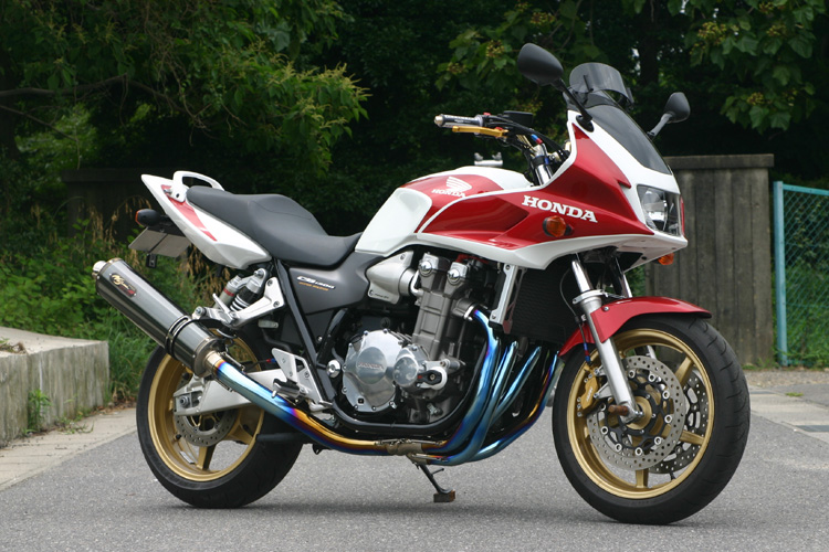 ノジマ製CB1300SF マフラー 社外  バイク 部品 SC54 ファサームSチタンV 03-07年 ボルドールにも 廃盤 カーボンサイレンサー:22173463