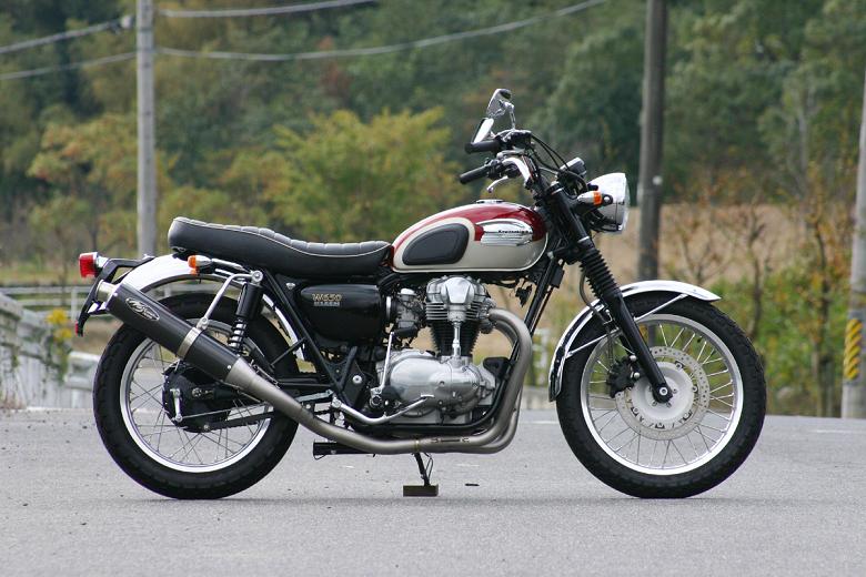 カワサキw400 w650 ノジマステンレスマフラー集合管ショート管